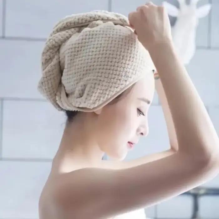 Bonnet de douche en microcarence à séchage rapide