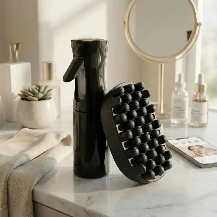 Ensemble de brosses à cheveux torsadées avec vaporisateur continu de 200 ml
