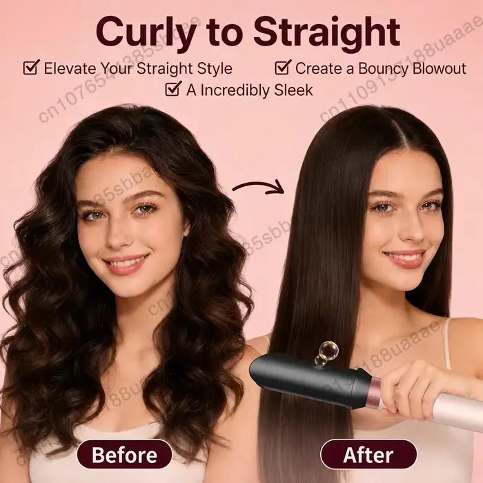 Sèche-cheveux multifonction 6 en 1, sèche-cheveux ionique haute vitesse 110 000 tr/min, séchage rapide, outil de coiffage automatique pour boucler les cheveux