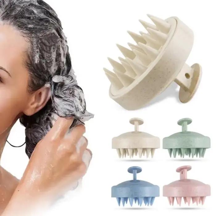 Brosse de lavage capillaire en silicone et paille de blé