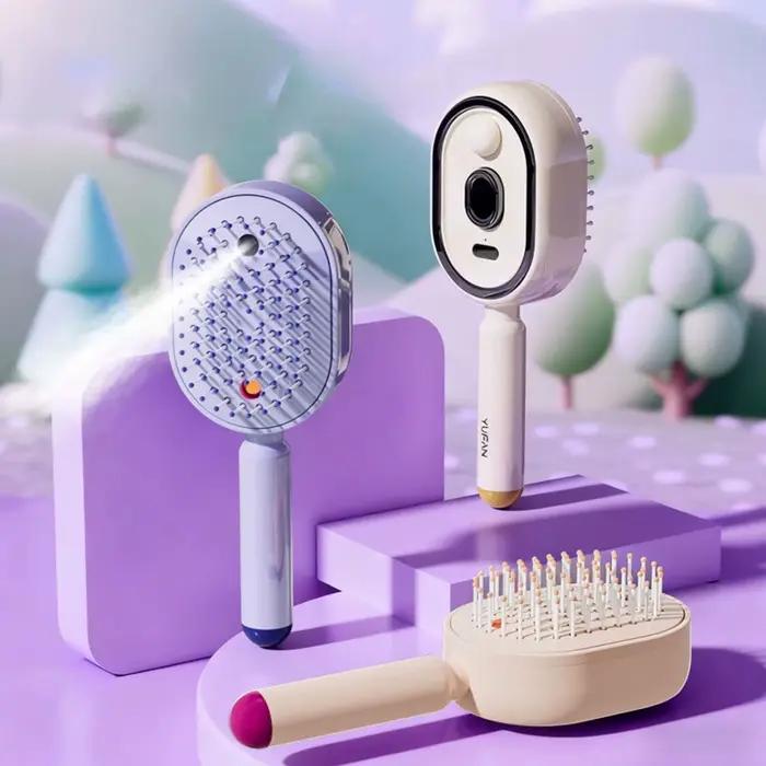 Brosse à cheveux électrique humide avec pulvérisation d'eau