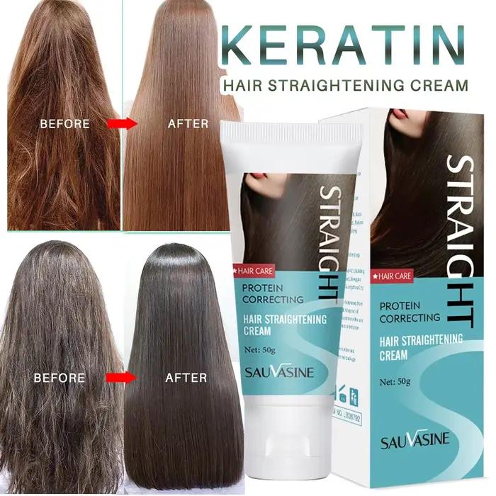 Crème de lissage des cheveux à la kératine