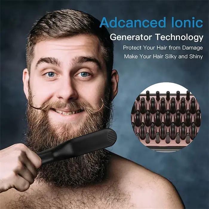 Brosse peigne électrique multifonction pour cheveux et barbe, lisseur et boucleur, outils de coiffage à chauffage rapide
