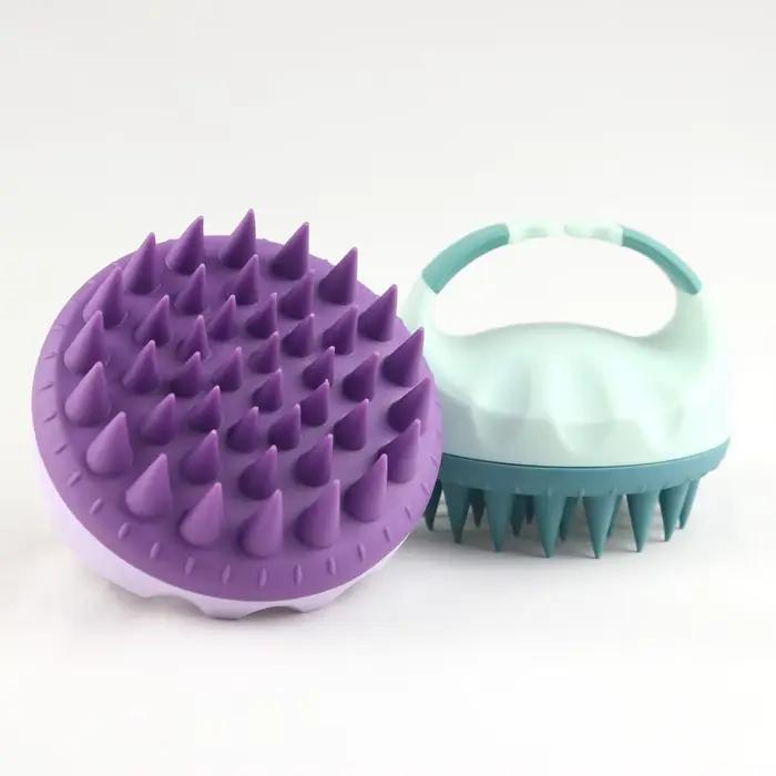 Brosse de massage en silicone pour cuir chevelu