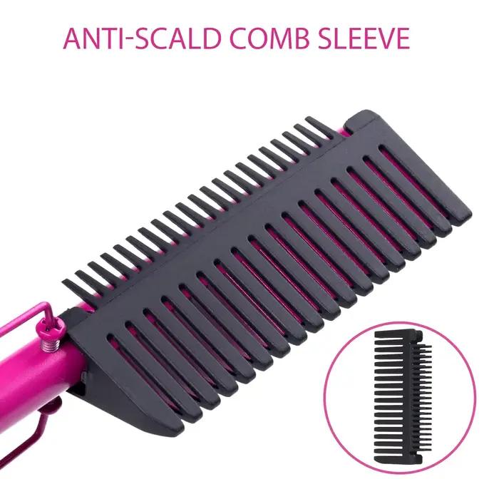 Brosse chauffante électrique double tension pour lissage et bouclage des cheveux