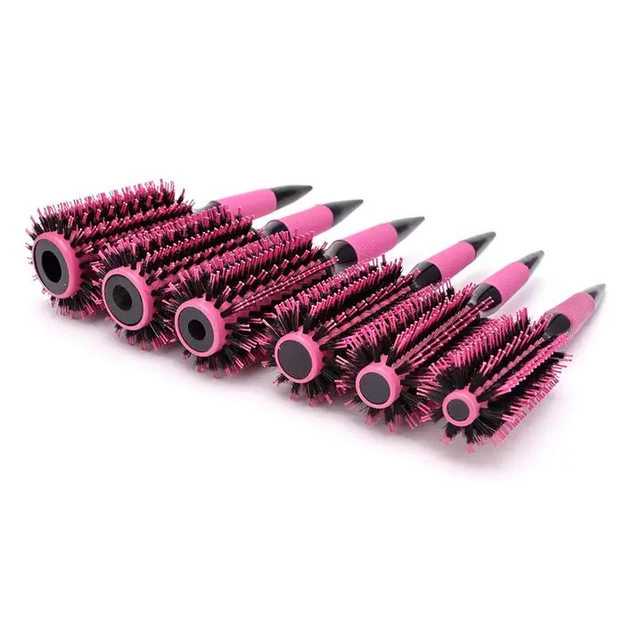 Brosse à cheveux ronde en bois avec mélange de poils de sanglier