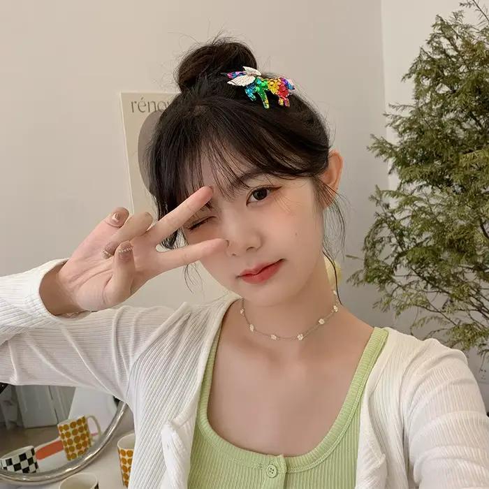 Barrettes à cheveux licorne à paillettes mignonnes 2026 pour femmes