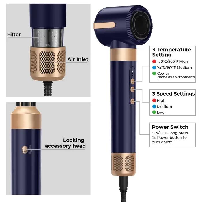 UKLISS Brosse sèche-cheveux 7 en 1