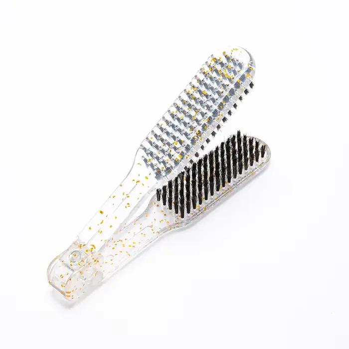 Brosse et peigne antistatiques à double face pour cheveux épais et rugueux