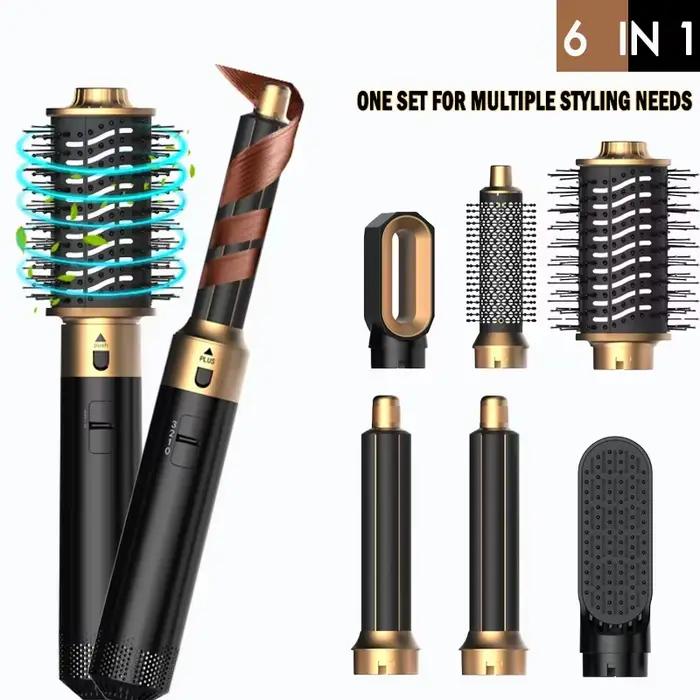 6 en 1 sèche-cheveux brosse peigne chaud ensemble professionnel fer à friser lisseur de cheveux outil de coiffure Air style sèch