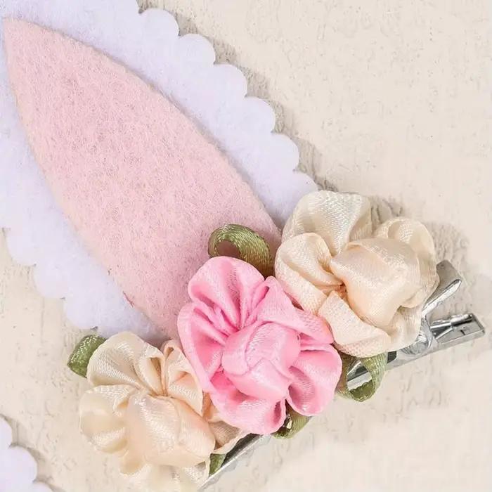 1 paire de jolies pinces à cheveux lapin de Pâques pour les célébrations du printemps