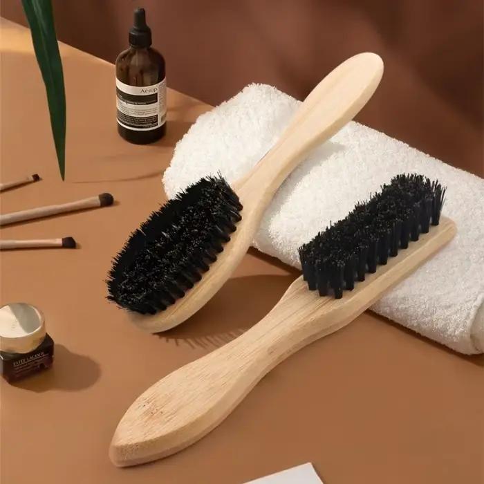 Brosse à barbe pour hommes manche en bois poils de sanglier