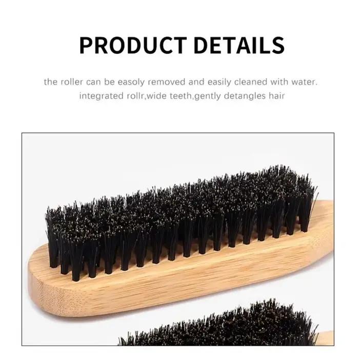 Brosse à cheveux en bois à poils de sanglier pour un fini lisse