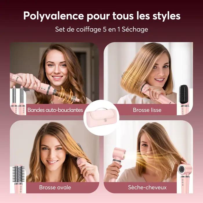 5 en 1 Air Wrap Hair Styler Frizz-Free Auto Wrap Curler