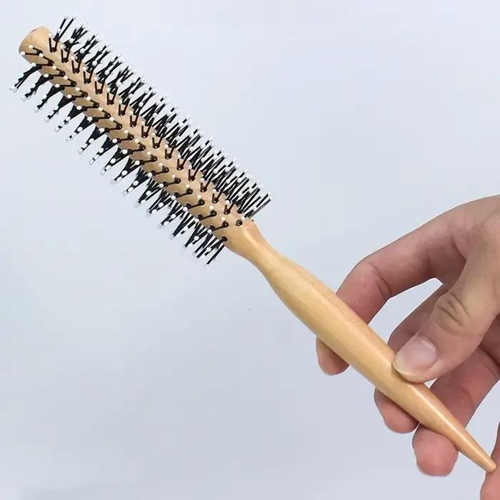 Mini brosse à cheveux ronde en Nylon