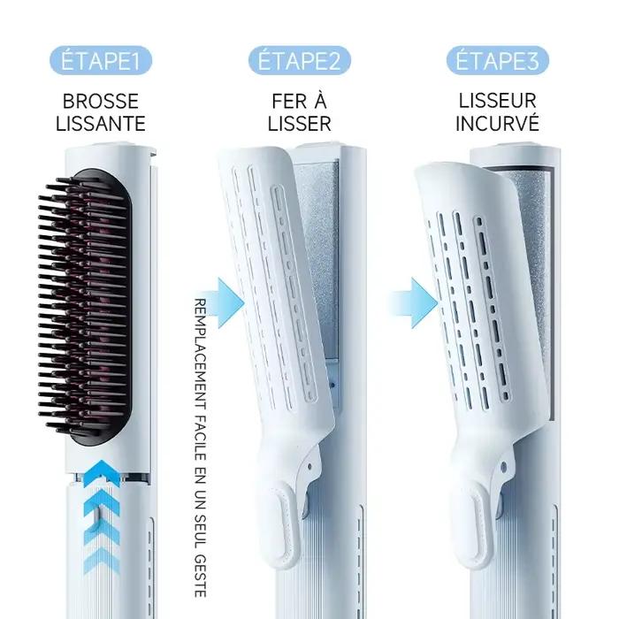 Lisseur de cheveux multifonction 3 en 1