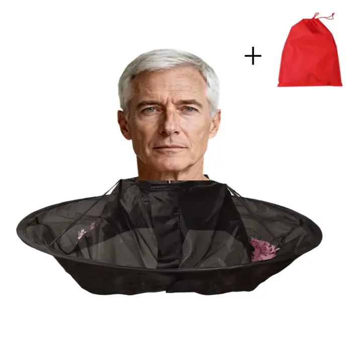 Cape de coiffure pliable pour adultes, outils de coupe de cheveux, tablier de coiffure de style parapluie avec sac de rangement