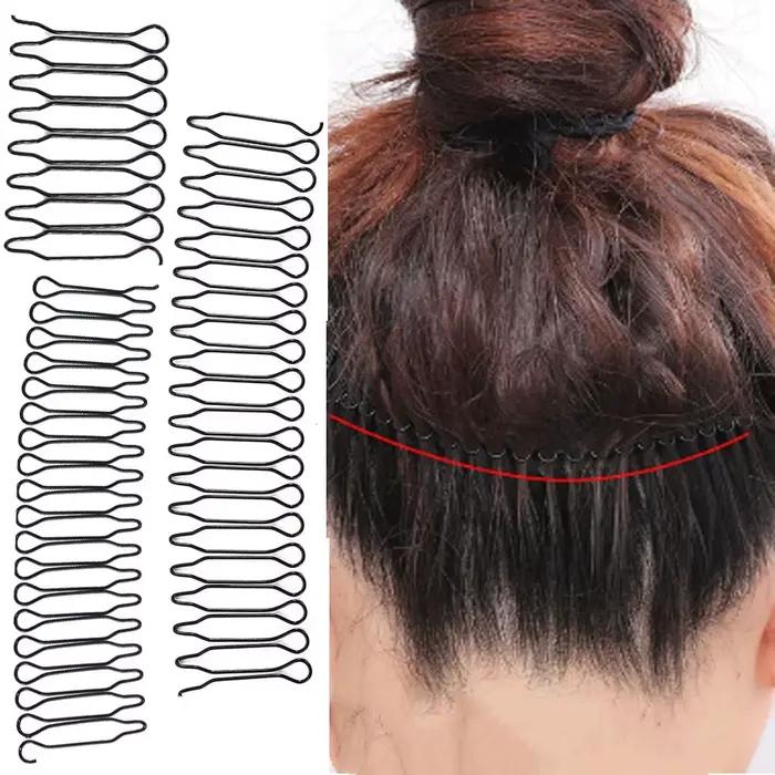 Peigne à cheveux incurvé invisible en fer pour femmes et filles