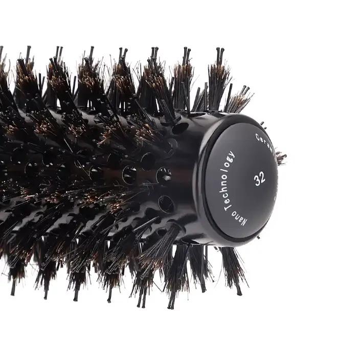 Poignée ronde brosse roulante avec queue pointue coiffure droite sergé peigne à cheveux outil