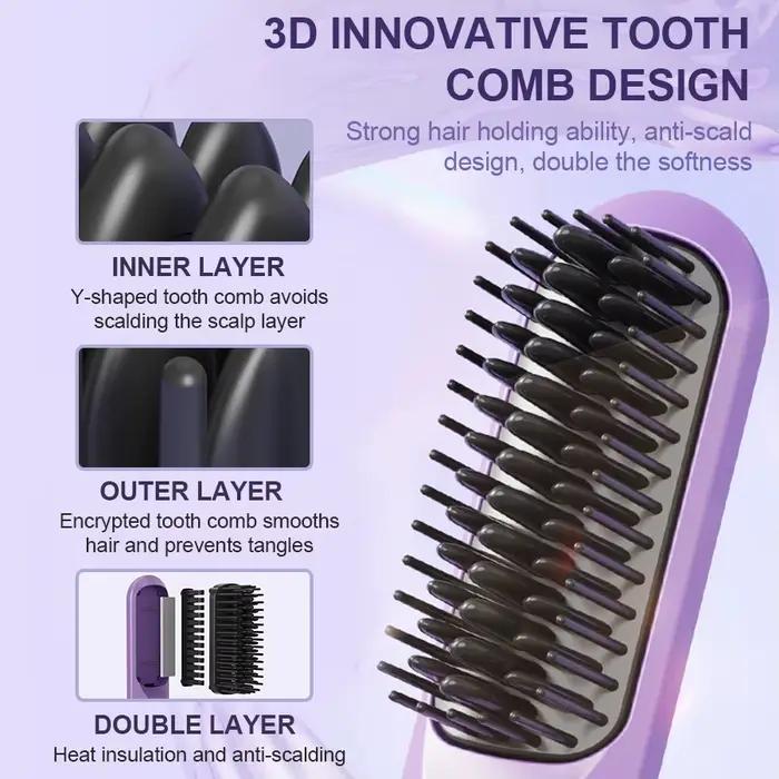 Brosse à cheveux électrique sans fil pour femme