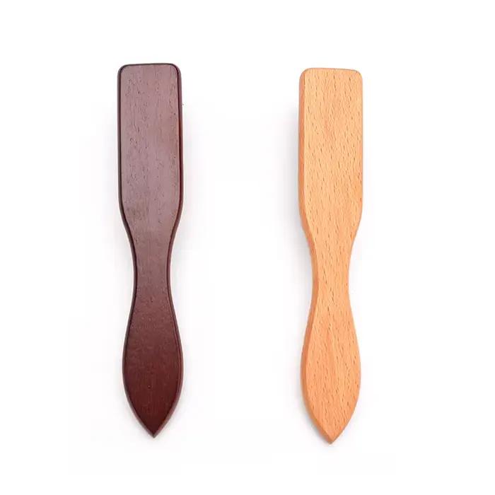 Barbier manche en bois coiffure brosse de nettoyage de cheveux doux hommes peigne de rasage