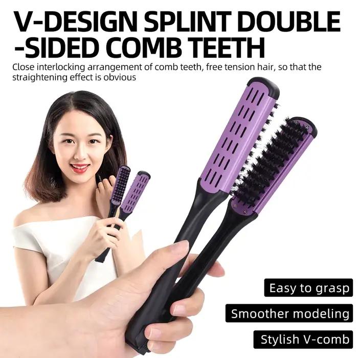 Peigne à lisser Double face et brosse coiffante 2 en 1