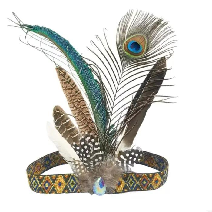 Serre-tête ethnique à plumes