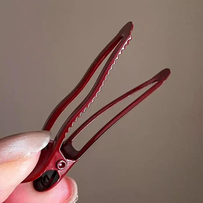 2 pinces à cheveux bordeaux, pinces BB antidérapantes, durables, rectangulaires, élégantes et minimalistes, accessoires pour cheveux pour tresses