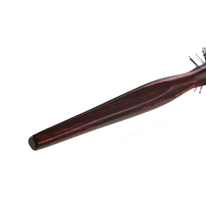 [FE] Brosse à cheveux ronde en nylon avec manche en bois