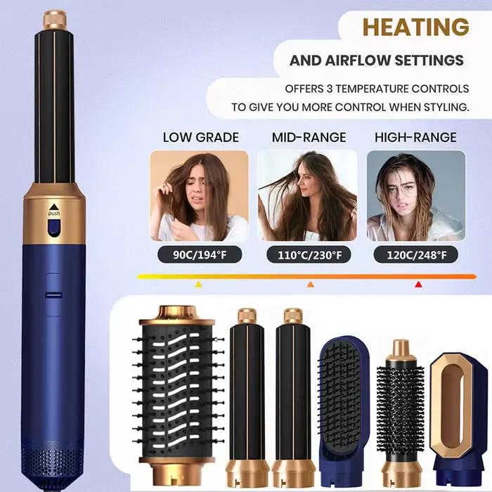 6 en 1 sèche-cheveux brosse peigne chaud ensemble professionnel fer à friser lisseur de cheveux outil de coiffure pour le style d'air Airwrap sèche-cheveux