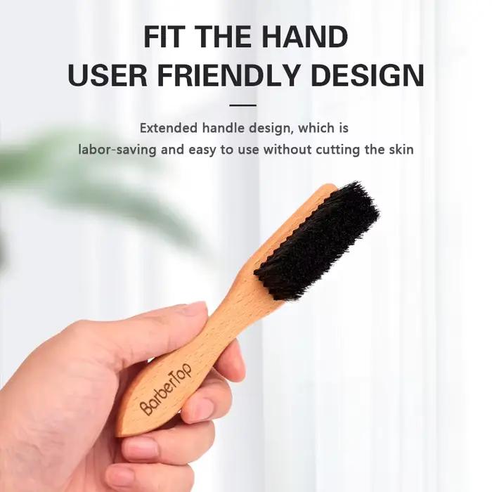 Barbertop hommes brosse à barbe manche en bois
