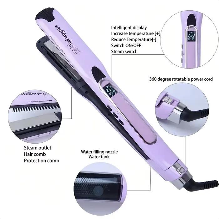 2025 nouveau fer à lisser à vapeur chauffage peignes à cheveux chauds fer à friser en titane fer plat