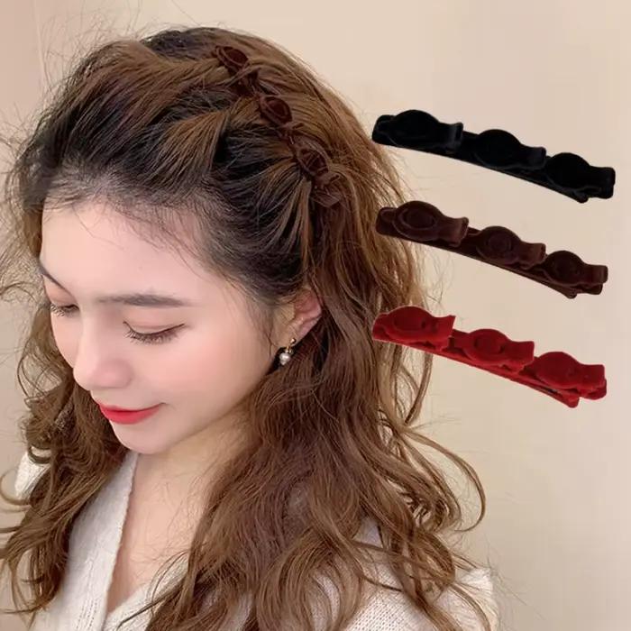Pince à cheveux floquée pour femmes et filles, Mini Barrettes mignonnes pour enfants, accessoires de coiffure tressés Alice, 2023