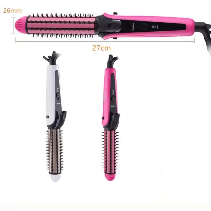 Fer à friser multifonction 3-en-1 avec rouleaux lisses et clip pour cheveux