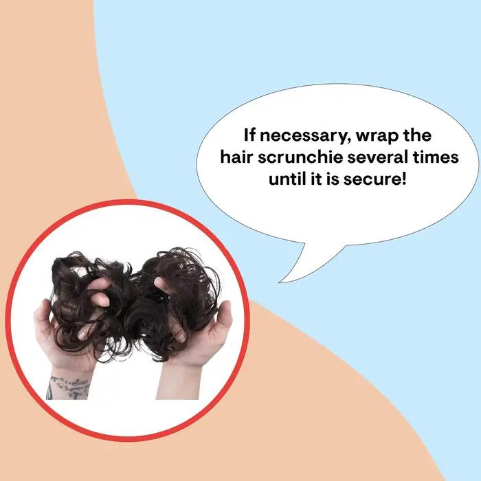 Chignon synthétique bouclé gris foncé volumineux pour coiffure de mariée