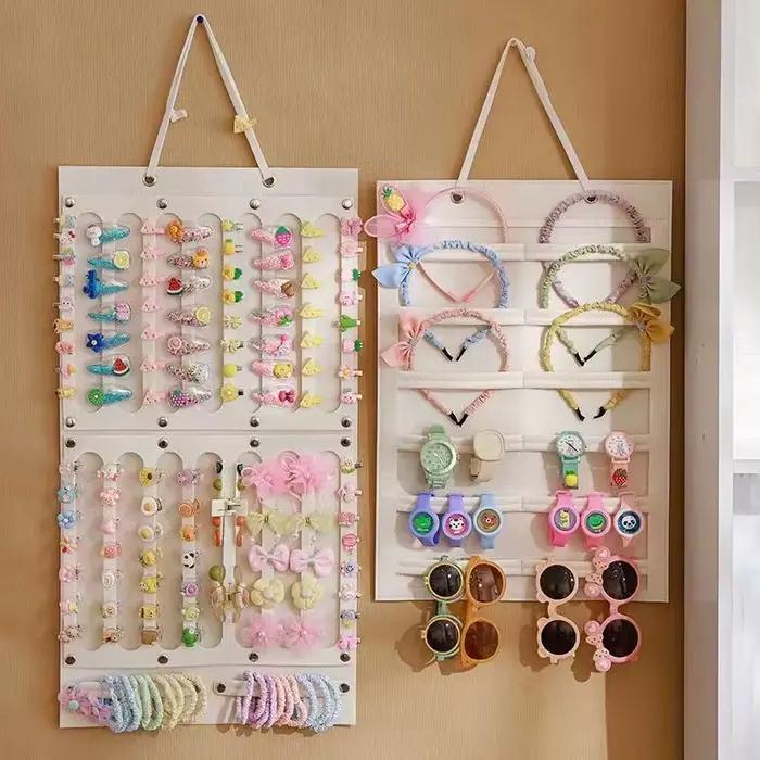 Organisateur mural suspendu pour accessoires capillaires : rangement pour nœuds