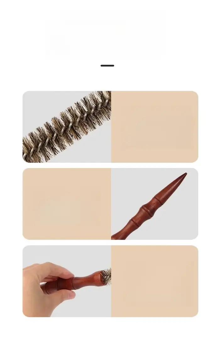 Brosse ronde professionnelle en poils de sanglier