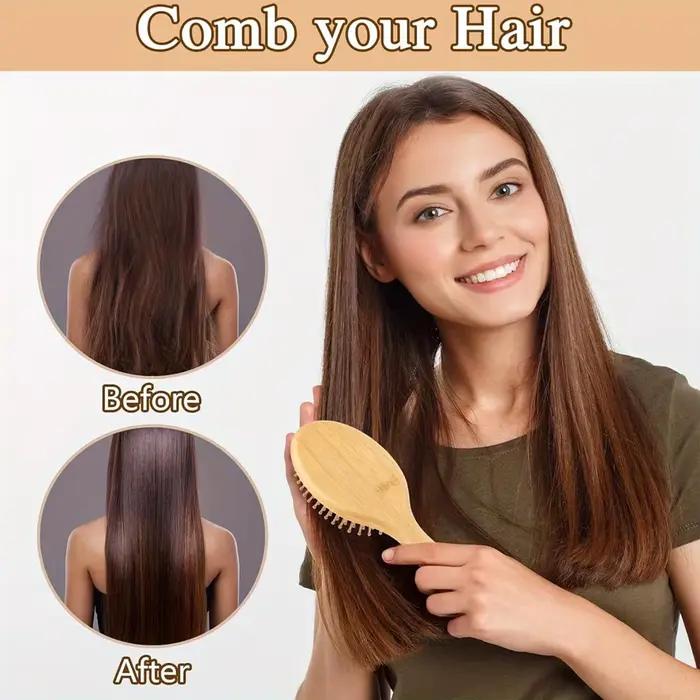 Brosse à cheveux en bois pour favoriser la croissance des cheveux