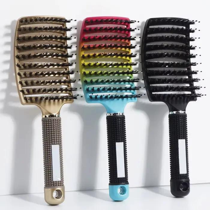 Brosse démêlante en poils naturels et nylon pour femmes