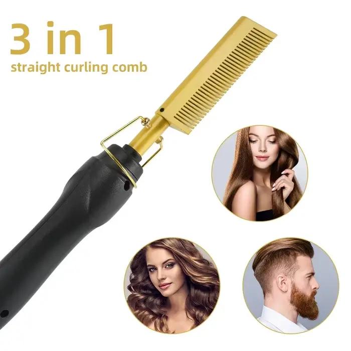 Fer à lisser les cheveux fers plats utilisation sèche et humide peigne chaud chauffage