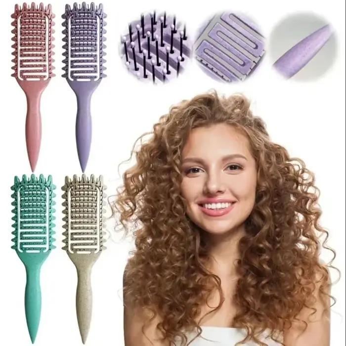 Brosse de coiffure pour cheveux bouclés et humides, brosse démêlante ajourée, peigne pour façonner les boucles, outils de coiffure pour barbier