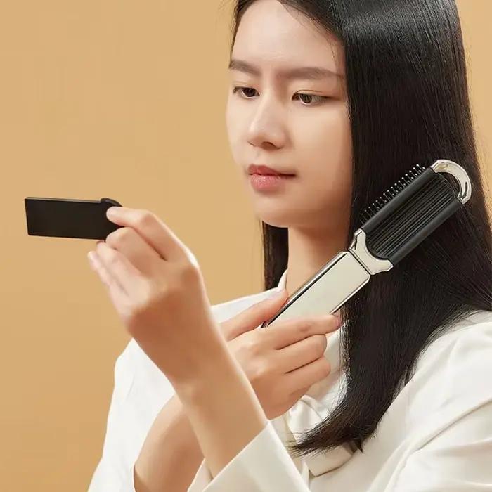 Peigne à cheveux pliable avec miroir