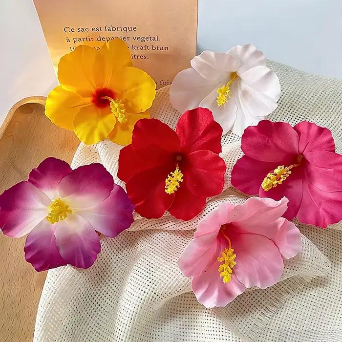 Barrettes à fleurs hawaïennes, pinces à cheveux fleurs d'hibiscus, accessoires pour cheveux pour l'été, la plage, les vacances, les mariages