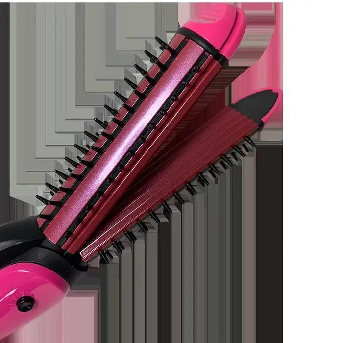 Fer à friser multifonction 3-en-1 avec rouleaux lisses et clip pour cheveux