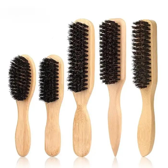 Brosse à cheveux en poils de sanglier pour chignon élégant en queue de cheval et lissage