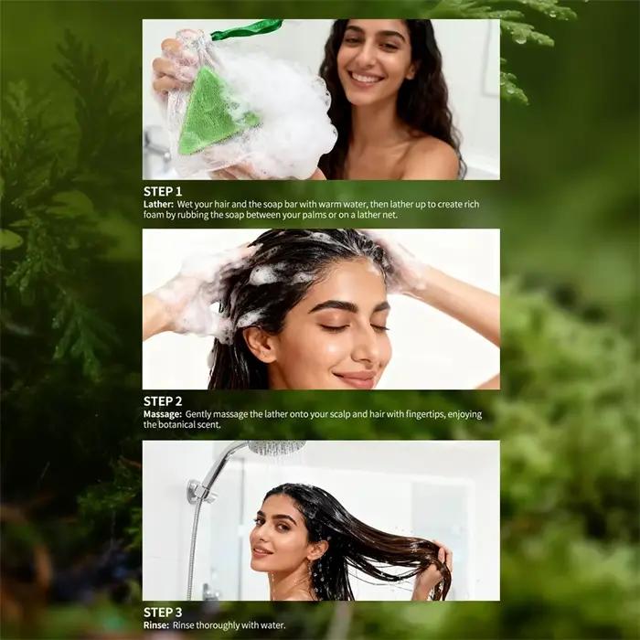 120g Usman herbe & Platycladus shampooing savon renforcer la croissance des racines des cheveux