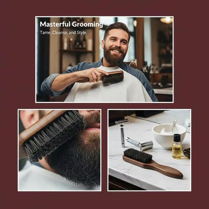Brosse à cheveux en bois à poils de sanglier