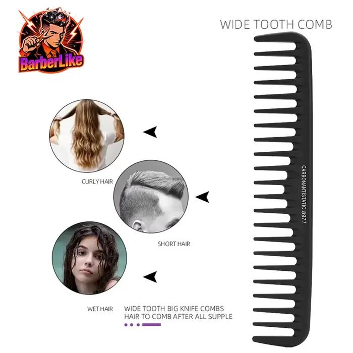 Peigne à cheveux noir à dents larges pour hommes