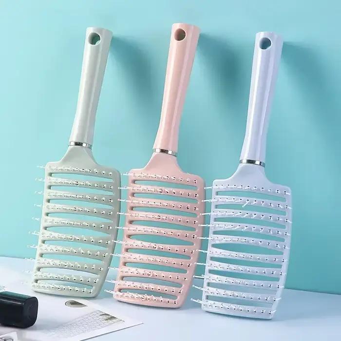 Grand peigne incurvé brosse à cheveux coussin d'air
