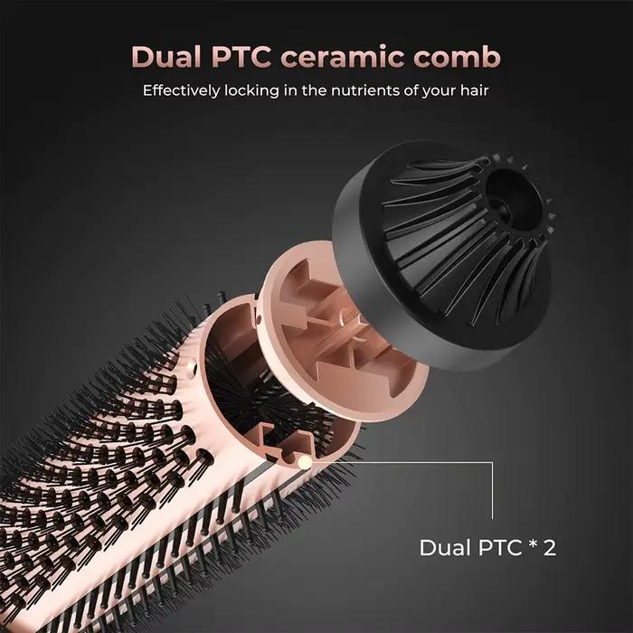Brosse à cheveux chaude métropolitaine pour créer des boucles naturelles, brosse ronde chaude, brosse en fer à friser, brosse thermique plus lisse, 10 températures, 38mm